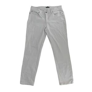 Eileen Fisher White Stretch Organic Cotton Tapered Ankle Jeans Size 8 Women's